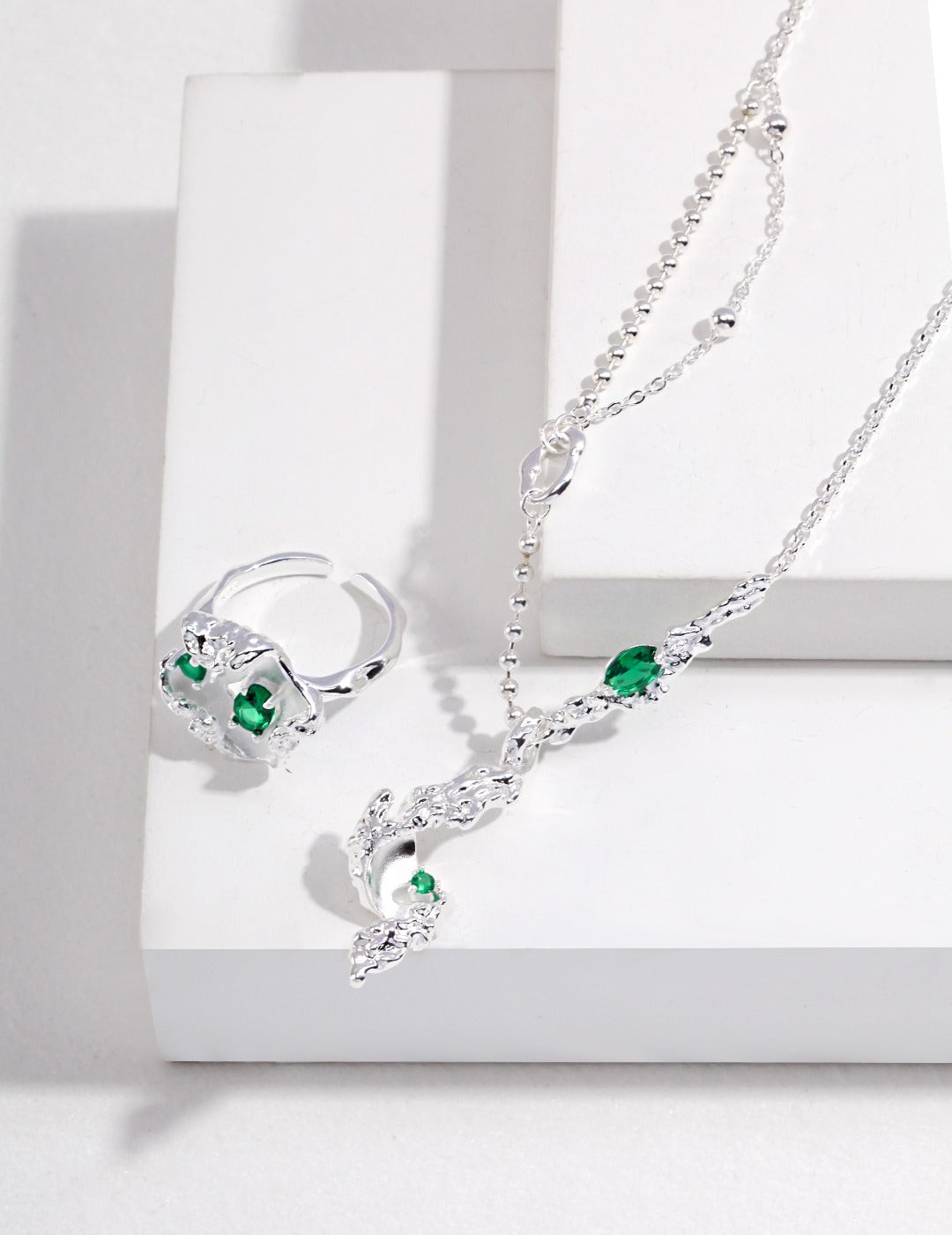 Aurora Bloom Adjustable Silver Ring