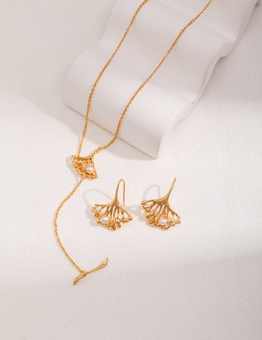 Golden Harmony Necklace & Earring Set