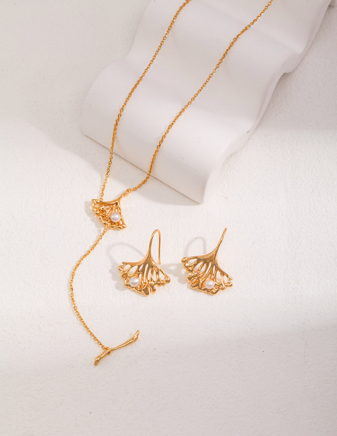 Golden Harmony Necklace & Earring Set